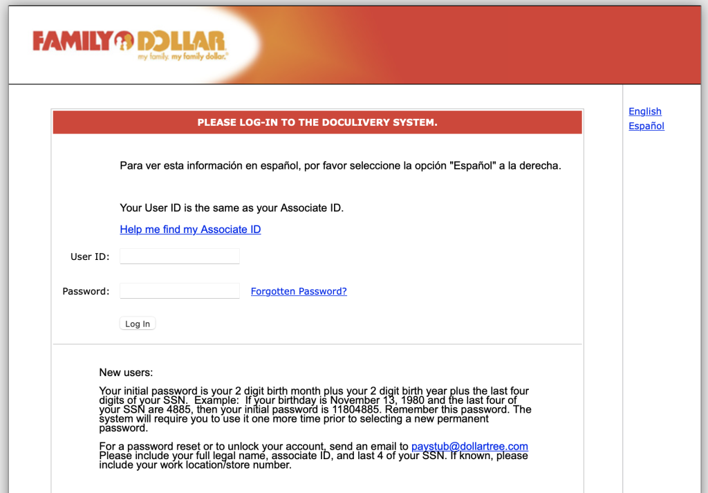 How To Get Your Family Dollar Paystub Doculivery Portal